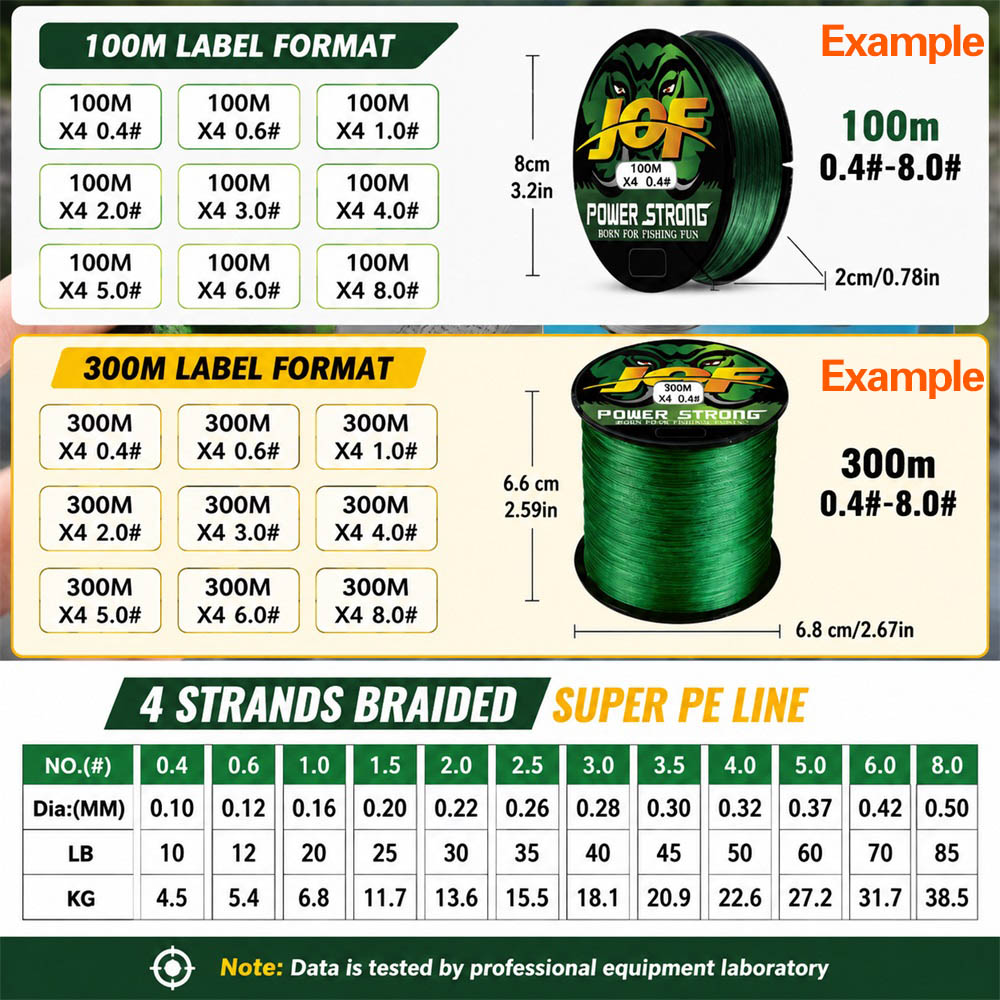 JOF 4X Braided PE Fishing Line - đánh giá và giá Fish Finder Cable