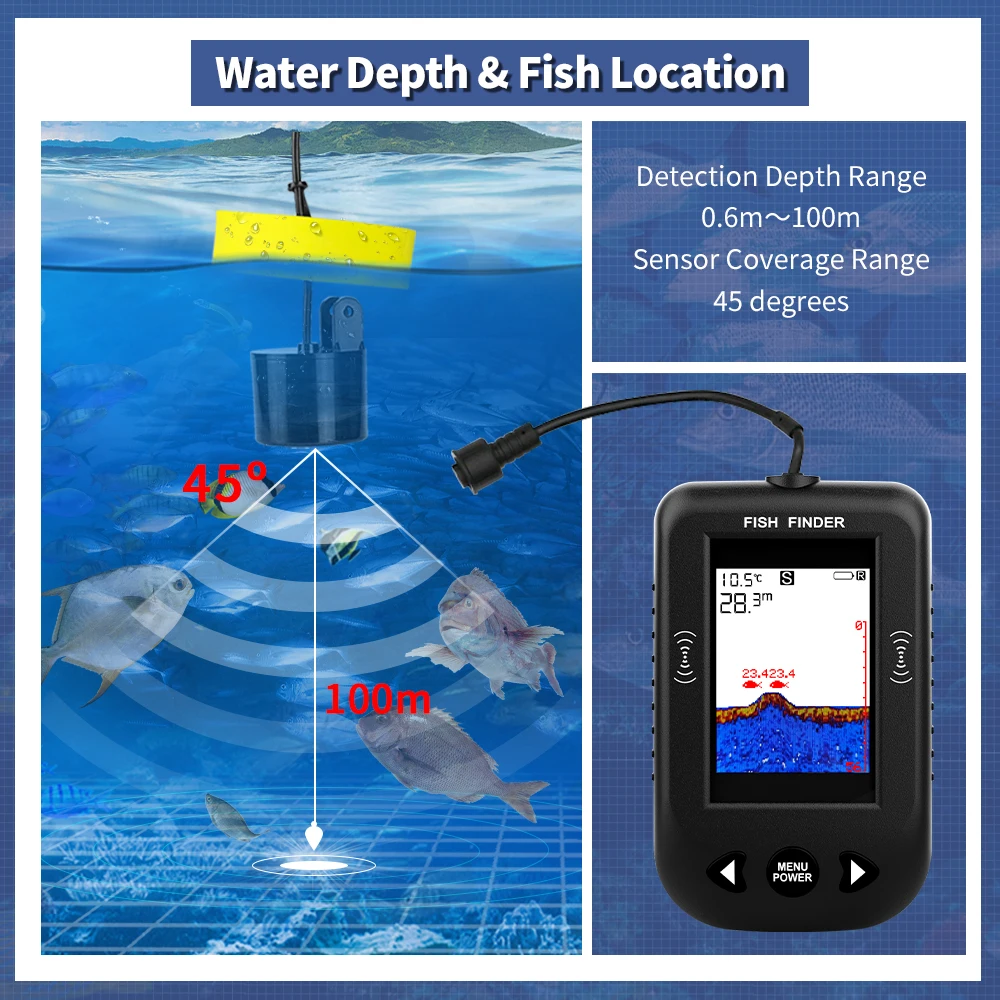 Erchang XF03 Fish Finders 45 D - đánh giá và giá Fish Finder Cable